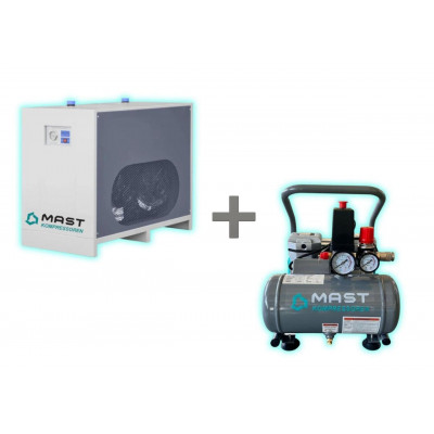 Осушувач стисненого повітря Mast SHB-50 (10 Бар) + безмасляний поршневий компресор Mast MOF1390/1100 compact