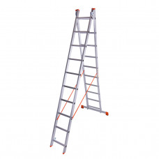 Драбина алюмінієва двосекційна Laddermaster Sirius A2A10. 2x10 сходинок