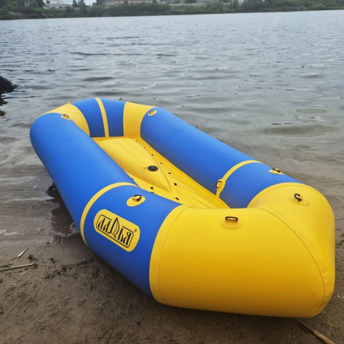 Рафтинговый пакрафт Ладья ЛП-245 Комфорт голубой с желтым