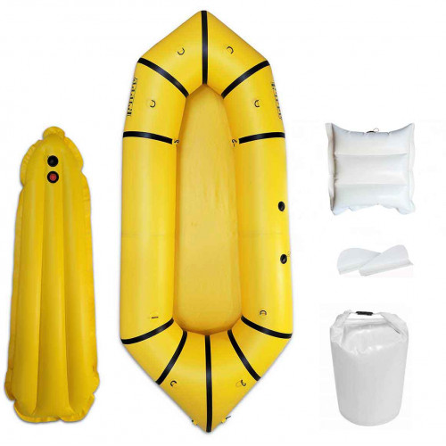 Надувной пакрафт Ладья ЛП-245 Каяк Комфорт желтый с черным