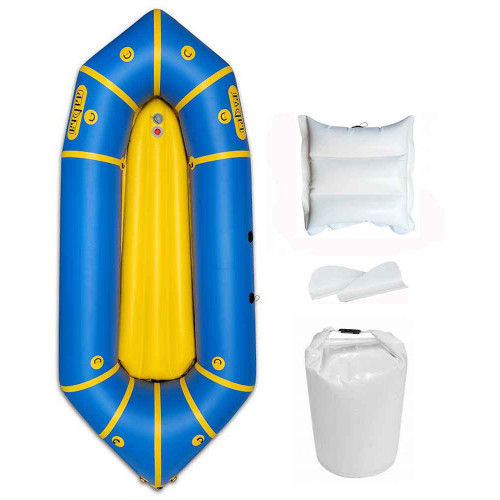 Надувной пакрафт Ладья ЛП-245 Каяк Комфорт желтый с синим