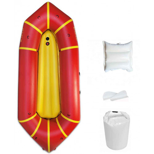 Надувной пакрафт Ладья ЛП-245 Каяк Комфорт красный с желтым Надувной пакрафт Ладья ЛП-245 Каяк Комфорт красный с желтым