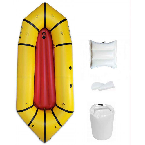 Надувной пакрафт Ладья ЛП-245 Каяк Комфорт желтый с черным красный вкладыш Надувной пакрафт Ладья ЛП-245 Каяк Комфорт желтый с черным красный вкладыш