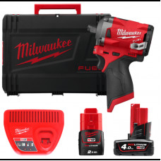 Гайкокрут акумуляторний 1/2 MILWAUKEE, M12 FIWF12-422X, 339 Нм, (+2 акумулятори, зарядний пристрій,