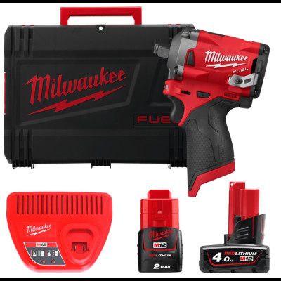 Гайкокрут акумуляторний 1/2 MILWAUKEE, M12 FIWF12-422X, 339 Нм, (+2 акумулятори, зарядний пристрій,