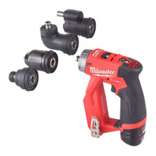 Дриль-шурупокрут акумуляторний MILWAUKEE, M12 FDDXKIT-202X, 34 Нм (+ зар.пр., 2 акум. Х2Аг, 4 насад.