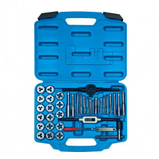 Набір мітчиків та плашок дюймових 39 одиниць з принаддям в пластиковому кейсі