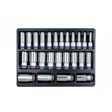 Набір головок 1/2" 12 гранн подовжених 25 шт (08-36mm) в ложементі