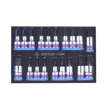 Набір торцевих головок 1/2" HEX та SPLINE, ложемент, 19 пр. (EVA ложемент)