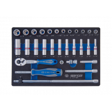 Набір торцевих головок з приладдям 1/4", шестигранні, 5/32"-9/16", 31 предмет в ложементі