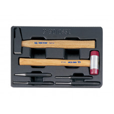 Набір інструменту в ложементі (кернер, виколотки, молоток)