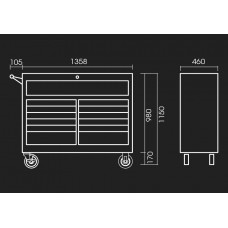 Тумба інструментальна на коліщатах 13 ящиків (уп.1)
