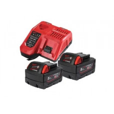 Енергокомплект Li-Ion MILWAUKEE, M18 NRGCR-502 (зарядний пристрій M12-18FC, 2 акумулятори М18 B5-CR 5Аг)
