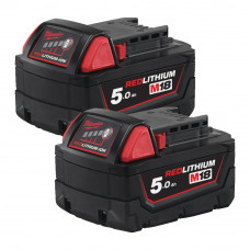 Набір акумуляторів MILWAUKEE, M18 B52 (5Аг)(M18 В5 - 2шт)