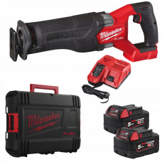 Пила шабельна акумуляторна MILWAUKEE, M18 FHZ-502X (+зар.пр., 2 акум.Х 5Аг, HDкейс)