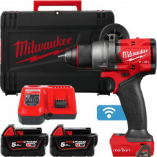 Дриль-шуруповерт акумуляторний безщітковий ударний MILWAUKEE M18 ONEPD3-502X, 158Нм (зарядний пристрій М12-18 FC, 2 акумулятори