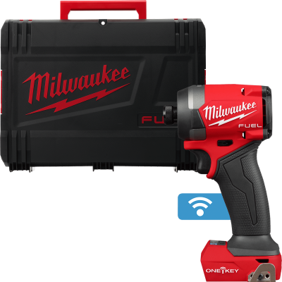 Шурупокрут ударний акумуляторний безщітковий 1/4" HEX MILWAUKEE, M18 ONEID3-0X, 226Нм (каркас, кліпса для ременя, тримач для біт