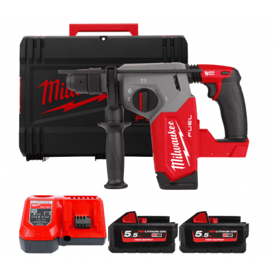 Перфоратор акумуляторний безщітковий SDS-PLUS MILWAUKEE M18 FHX-552X (2,5Дж) (ЗУ+2Х5,5Ач+HDкейс)