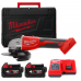 Кутова шліфувальна машина акумуляторна MILWAUKEE, M18 BLSAG125X-402X, діаметр 125 мм (+ заряд.пристрій, 2 акум., HD кейс)