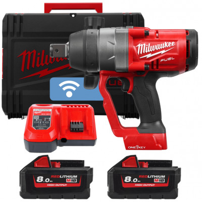 Гайкокрут високомоментний акумуляторний MILWAUKEE 1 (2400 Нм) M18 FUEL з фіксацією кільцем ONE-KEY (+ заряд.пристрій, 2 акум., H