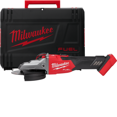 Шліфмашина кутова акумуляторна MILWAUKEE M18FSAGF125XB-0X діметр 125 мм с плоским редуктором (+ захисний кожух, бокова рукоятка,