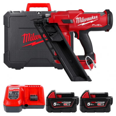 Цвяхозабивний пістолет акумуляторний MILWAUKEE, M18 FFN-502C, 50/90мм (+зар.прис., 2акум.Х5Аг, кейс)