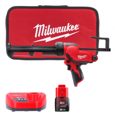 Пістолет клейовий MILWAUKEE M12 PCG/310C-201B 4933441655 (+ заряд. пристрій, 1 акум., в сумці для інструментів)