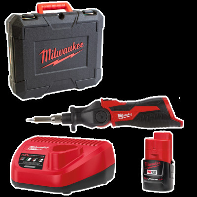 Акумуляторний паяльник MILWAUKEE M12 SI-201C 4933459761 (+1 акумулятори, зарядний пристрій, кейс)