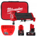 Шліфмашина кутова цангова акумуляторна M12 FDGA-422B FUEL MILWAUKEE 4933471439 , (+ заряд.пристрій, 2 акум., 2 цанги, сумка для