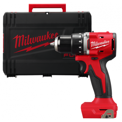 Дриль-шуруповерт акумуляторний безщітковий MILWAUKEE, M18 BLDDRC-0X, 60,5Нм (каркас, кліпса для ременя, HDкейс)