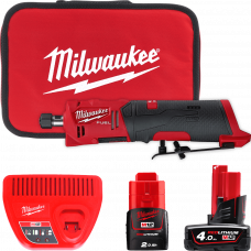 Акумуляторная цангова прямошліфмашина M12FDGS-422B FUEL MILWAUKEE (акум 2Аг, акум. 4Аг, зарядний пристрій, цанга 6 мм, цанга 8 м