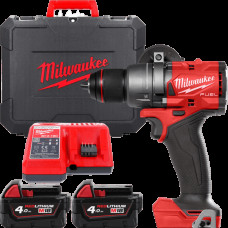 Дриль-шуруповерт акумуляторний MILWAUKEE, M18 FDD3-402C, 158Нм (+ зарядний пристрій, 2 акумулятори Х 4Ач, кейс)