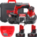 Пила стрічкова акумуляторна MILWAUKEE, M12 BS-402C (зарядний пристрій С12 С, 2 акумулятори М12 В4 4Ач, полотно, кейс)
