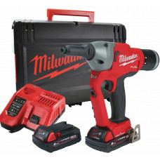 Заклепочник акумуляторний безщітковий MILWAUKEE M18 ONEFPRT-202X, діаметр заклепок 4,8-7,0мм (зарядний.пристрій М12-18 FC, 2 аку