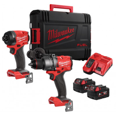 Набір з двох інструментів безщіткових Milwaukee M18FPP2A3-502X, 4933480873 , (+ заряд.пристрій, 2 акум., HD кейс)