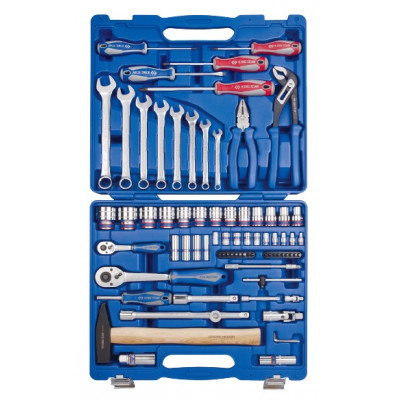 Набір інструментів універсальний 77 од. 1/4"+1/2" 12-ти грані KING TONY в пластиковому кейсі