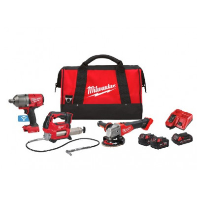 Набір акумуляторних інструментів АГРО M18 FPP3AK-523B MILWAUKEE (шліфмашина кутова акумуляторна M18 FSAG125X, гайковерт акумулят