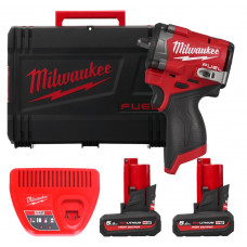 Гайковерт акумуляторний 3/8'' MILWAUKEE з кільцем M12 FCIWF38G3-502X, 745Нм (зарядний пристрій, 2 акум. Х 5Аг, HDкейс)