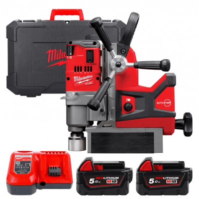 Дриль на магнітній станині безщітковий акумуляторний MILWAUKEE, M18 FMDP-502C (зарядний пристрій М12-18 FC, 2 акумулятори М18 В5