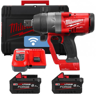 Гайкокрут акумуляторний 1'' MILWAUKEE, M18 ONEFHIWF1-802X, 2400Нм (+зар.пр., 2 акум.Х 8Аг, HD кейс) FORGE