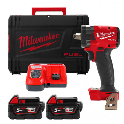 Гайковерт акумуляторний безщітковий 1/2'' MILWAUKEE, M18 FIW2P12-502X, 339Нм, з піном (зарядний пристрій M12-18 FC, 2 акумулятор