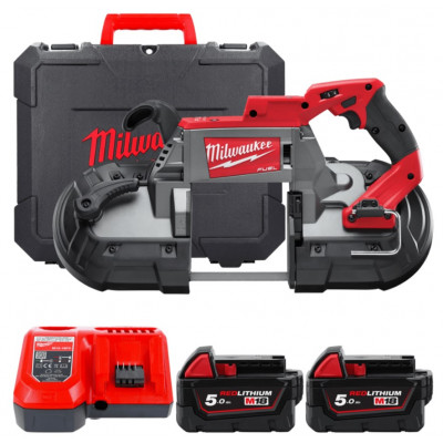 Стрічкова пила MILWAUKEE M18 FUEL CBS125-502C по металу 4933448195 (+ заряд.пристрій, 2 акум., полот