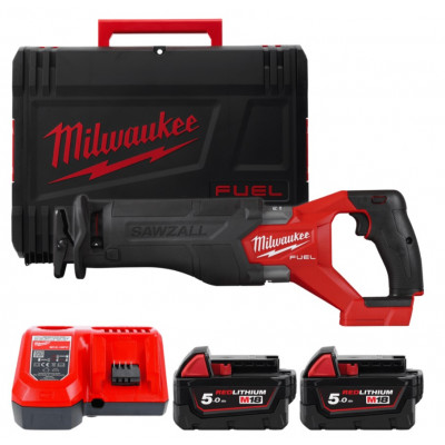 Пила шабельна акумуляторна MILWAUKEE, M18 FHZ-502X (+зар.пр., 2 акум.Х 5Аг, HDкейс)