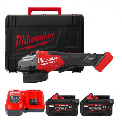 Шліфмашина кутова - болгарка акумуляторна безщіткова MILWAUKEE, M18 FHSAG125XPDB2-802X, діаметр 125мм (зарядний пристрій М12-18