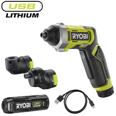 Викрутка акумуляторна Ryobi USB Lithium RSD4-120TA2 4В (1х2Аг) 5Нм, 200об/хв