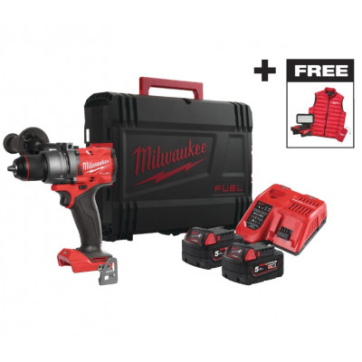 Дриль-шурупокрут з ударом акумуляторний MILWAUKEE, M18 FPD3MC-502X, 158Нм, (ЗП+2акум.Х5Аг+HDкейс)+M18 ALIS-0+жилетка