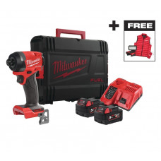 Гвинтокрут акумуляторний 1/4" HEX MILWAUKEE, M18 FID3MC-502X, 226Нм, (+ЗП, 2акум.Х 5Аг, HDкейс)+M18 ALIS-0+жилетка
