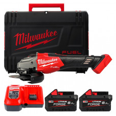 Шліфмашина кутова - болгарка акумуляторна безщіткова MILWAUKEE, M18 FHSAG125XB2-802X, діаметр 125мм (зарядний пристрій M12-18 FC