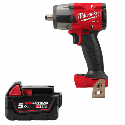 Гайковерт акумуляторний безщітковий MILWAUKEE 1/2" (881 Нм) M18 FMTIW2F12-0, з кільцем (каркас) + M18 B5 подарунок
