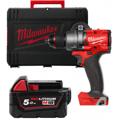 Дриль-шуруповерт акумуляторна безщіткова MILWAUKEE M18 FDD3-0X (158 м) (каркас+HDкейс) + M18 B5 подарунок